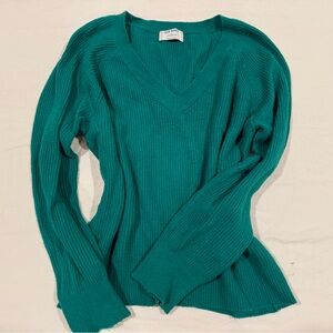 Old Navy Teal/Emerald Green V-Neck Sweater